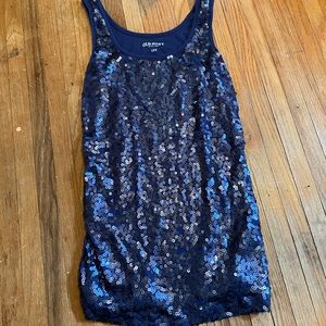 Blue Old Navy Sequin Tank Top